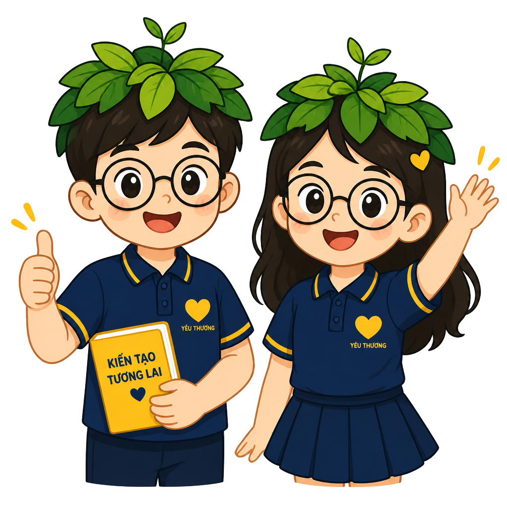 Hai bạn học viên WESET vui vẻ giơ ngón tay cái
